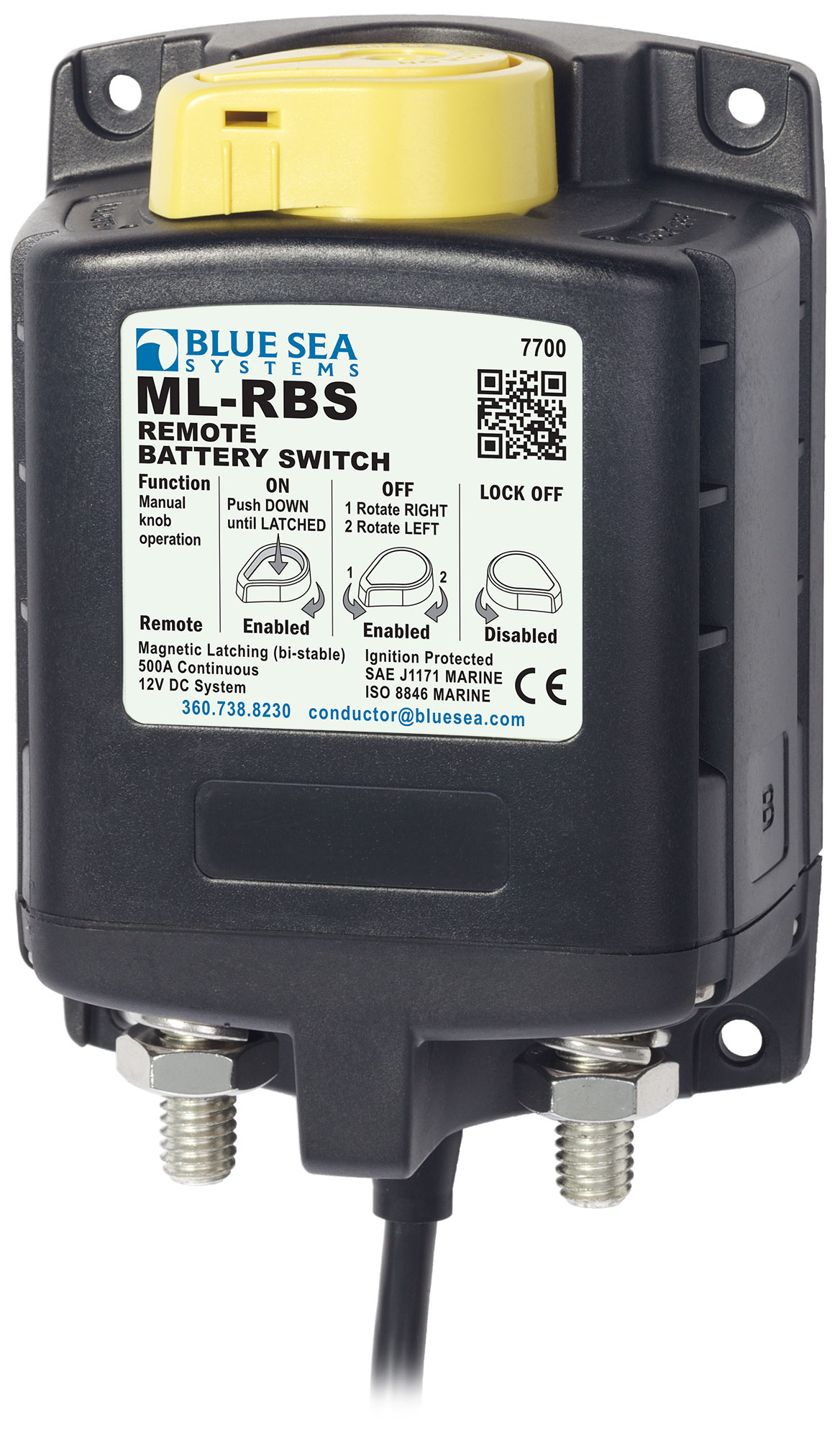 Part # 7700100B  Manufacturer Blue Sea Systems  Product Type Remote Battery Disconnects